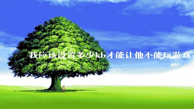 我应该设置多少kb才能让他不能玩游戏？